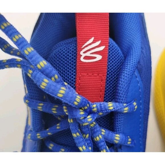 Curry Under Armour Size Mens 8.5 Womens 10 3Z7 Royal Taxi New No Box Yello Logo - Picture 10 of 12